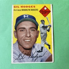 1954 Topps # 102 Gil Hodges VG CENTERED (crease)