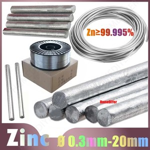 Barra fili/barre zinco metallo alta purezza puro 99,99% diametro filo 0,3 mm-20 mm