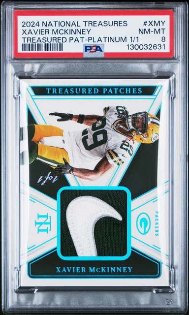 2024 NATIONAL TREASURES TREASURED PATCHES PLATINUM 1/1 XAVIER MCKINNEY 1/1 PSA 8