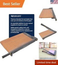 TrimAir Ergonomic Paper Cutter 18-Inch with Safety Guard Stylish Wood Finish