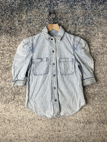 Frame Puff Sleeve Denim Shirt Women's Size Small