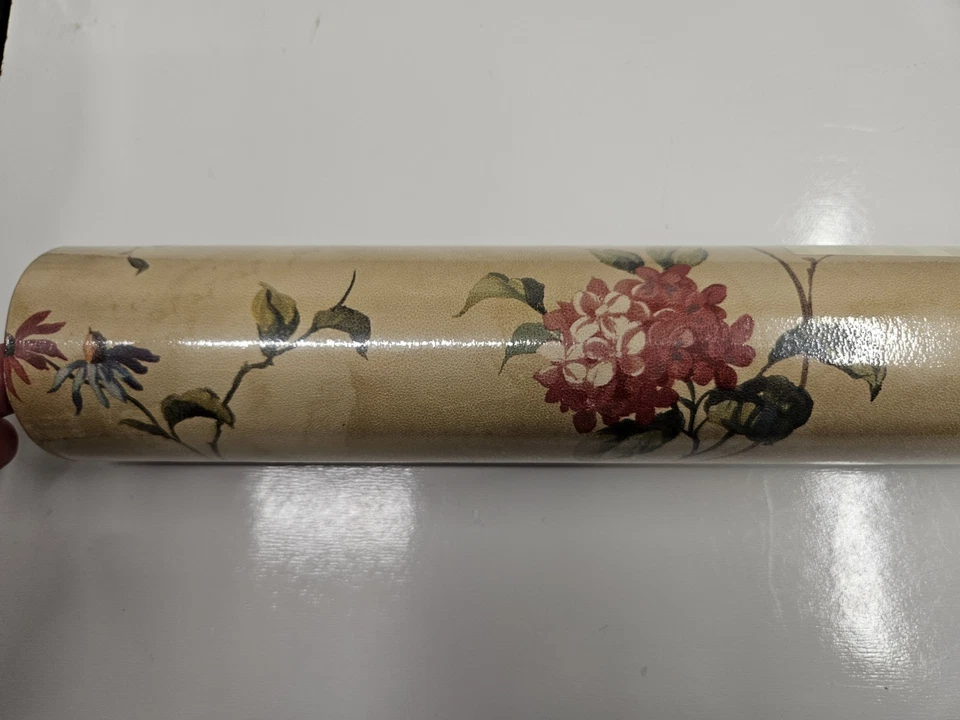 New Vtg Waverly Wallpaper Garden Days Trail Beige Floral Print 8 Double Rolls - Image 4 of 4