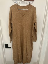 Caslon Women's Long Sleeved Maxi Sweater Dress, Tan, Large