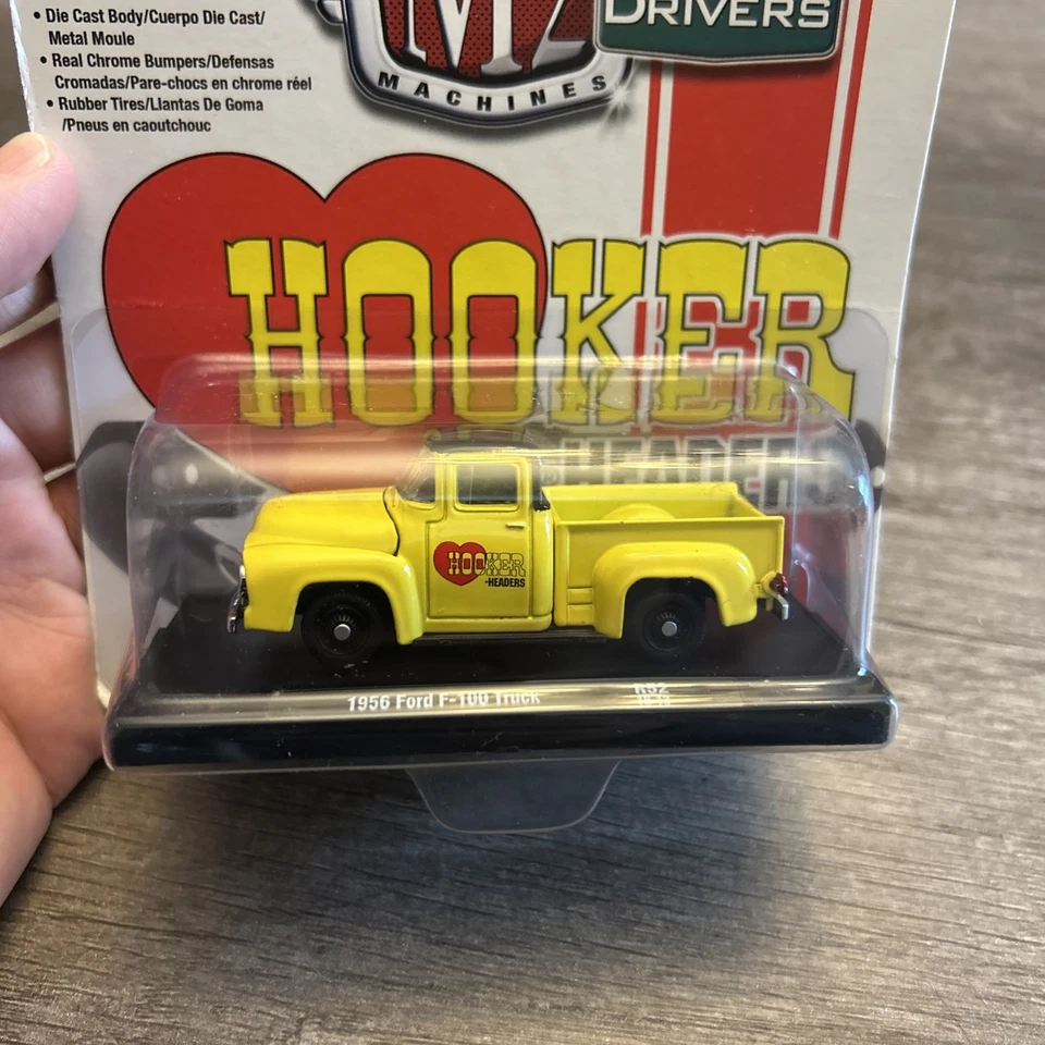 M2 Machines R52 18-13 1956 Ford F-100 Truck Hooker Header Yellow - Image 3 of 4