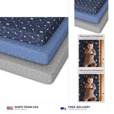 Unnivoll Pack and Play Sheets Fitted 3 Pack, Mini Crib Sheets for Pack N Play...