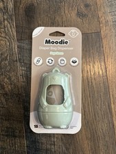 Moodie Teddy Bear Diaper Bag Dispenser Sage Green with 15 Unscented Bags