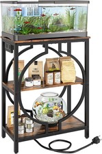 10 Gallon Aquarium Stand W/ Power Outlet 3 Tier Heavy Duty Metal Fish Tank Stand