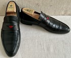 Gucci 268370 Men’s Signature Black Leather Web Penny Loafer IT 9 US 9.5 ($1,200) — photo 1