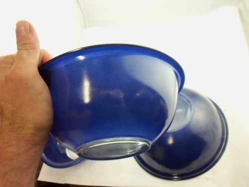 Pyrex 322 323 325 blue clear bottom bowl set - Picture 4 of 7
