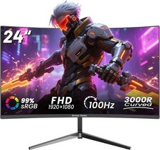 Great Voell Q24OB13 24-Zoll-Monitor, gebogen, FHD 1920×1080, VA, 100 Hz