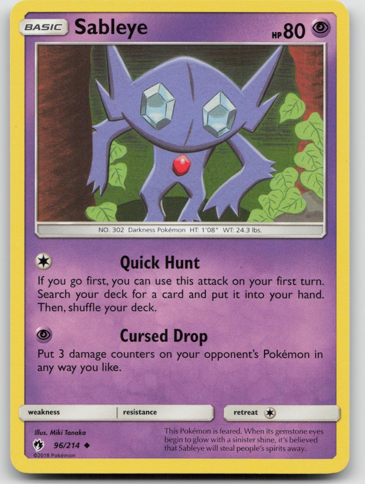 Sableye 96/214 Lost Thunder Pokemon LP
