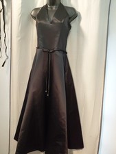 Vintage McClintock Gunne Sax Black Satin Midi Halter Dress Y2k Party