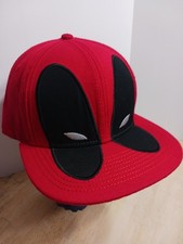EUC Marvel Deadpool Big Face Snapback Hat Cap