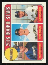 2018 Topps Heritage #394 Brandon Woodruff/Aaron Wilkerson/Taylor Williams RC