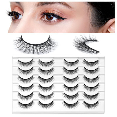 False Lashes Natural Look Eye Lashes Pack Short Natural Eyelashes Wispy Strip La