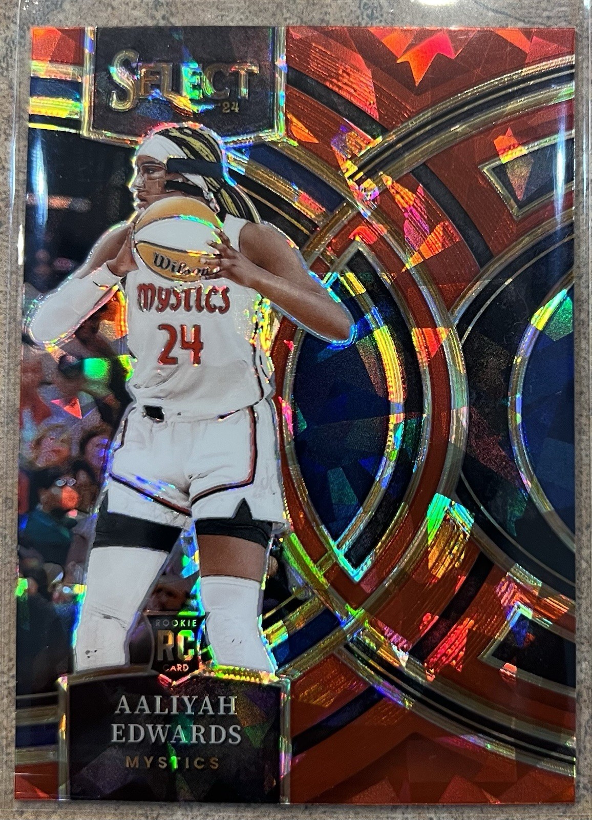 2024 Panini Select WNBA - Premier Level Aaliyah Edwards #130 Red Ice Prizm (RC)
