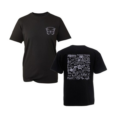 Unisex Schmetterling Grafik T-Shirt Y2K Grunge Ästhetik Spruch Gothic Baumwolle Top