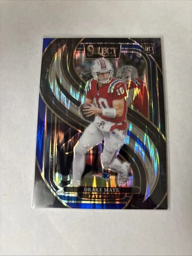 2024 Panini Select - Premier Level Drake Maye #113 Black & Blue Shock Prizm (RC)