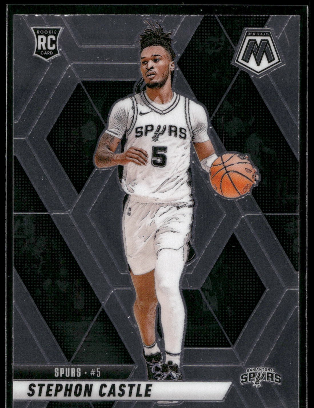 2024-25 Panini Mosaic Stephon Castle ROOKIE CARD San Antonio Spurs #236 RC