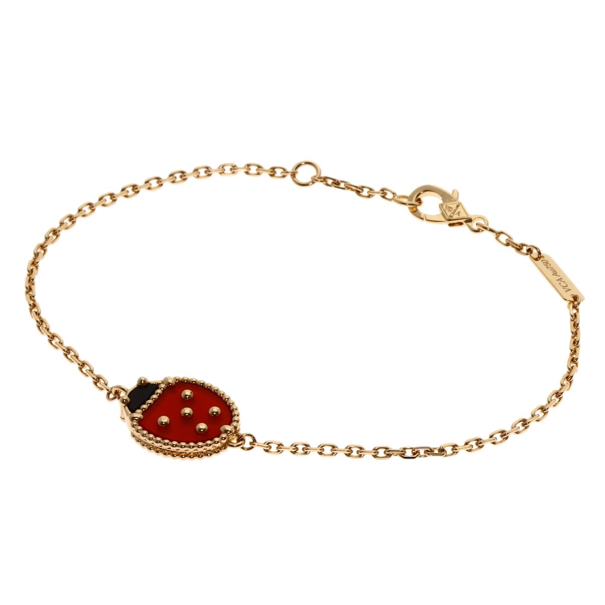 Van Cleef & Arpels  Lucky Spring Onyx Carnelian Bracelet K18 Pink Gold  Ladi...