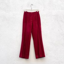 Vintage 60s Red Corded Velvet Flare Leg Pants 26"W
