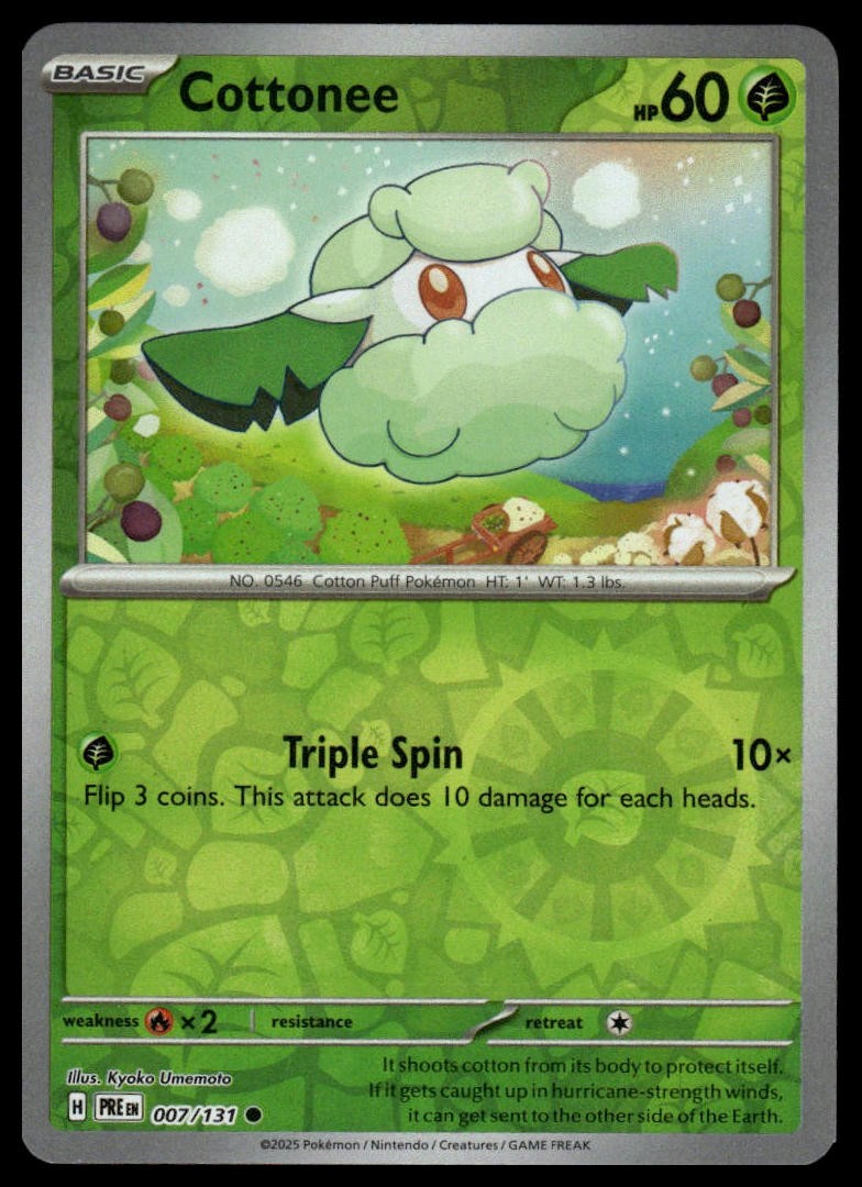 Cottonee SV: Prismatic Evolutions #007/131 Reverse Holo NM