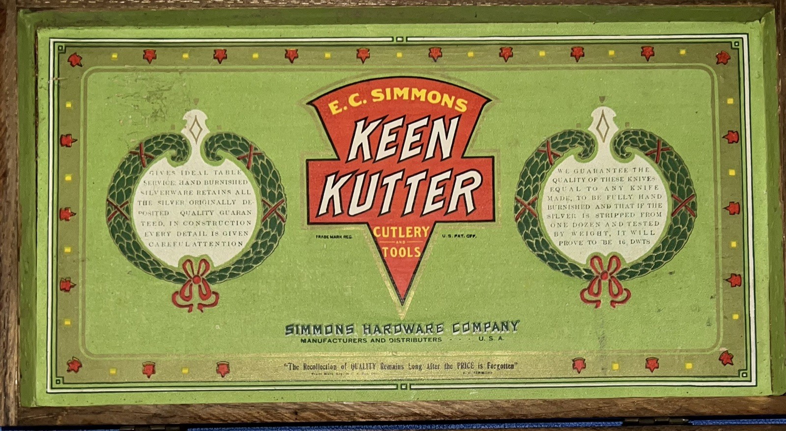 Vintage Old Keen Kutter Fork Silverware 5 Pcs With Original Wooden Box