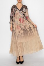 nwt ORIGAMI all LACE lined  BOHEMIAN WESTERN Maxi Dress SM-3XL OMBRE shabby chic