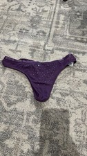 Purple satin sz m nylon second skin Thong Panties silky Smooth Underwear Sissy