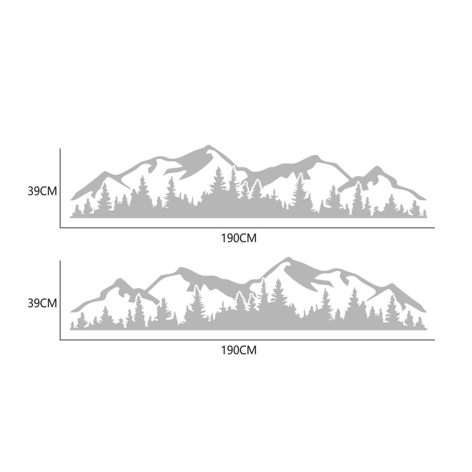 New 2PCS Car Decal Mountain Tree Forest Pattern Car Side Body Graphic Sticker