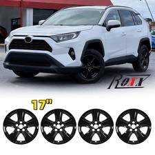 4 Fit Toyota Rav4 Xle 2019-2026 Black 17 Wheel Skins Hub Caps Rim Skin Covers
