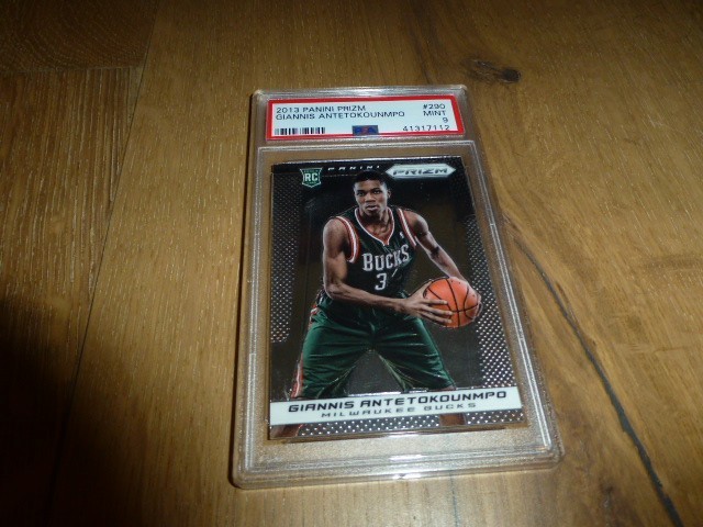 2013-14 Panini Prizm Giannis Antetokounmpo #290 PSA 9 Bucks Heat 🔥🔥 Rookie RC