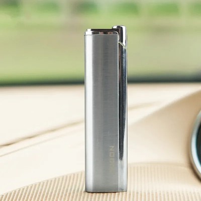 JOBON Ultra-thin Metal Butane Gas Lighter Outdoor Windproof Inflatable Torch