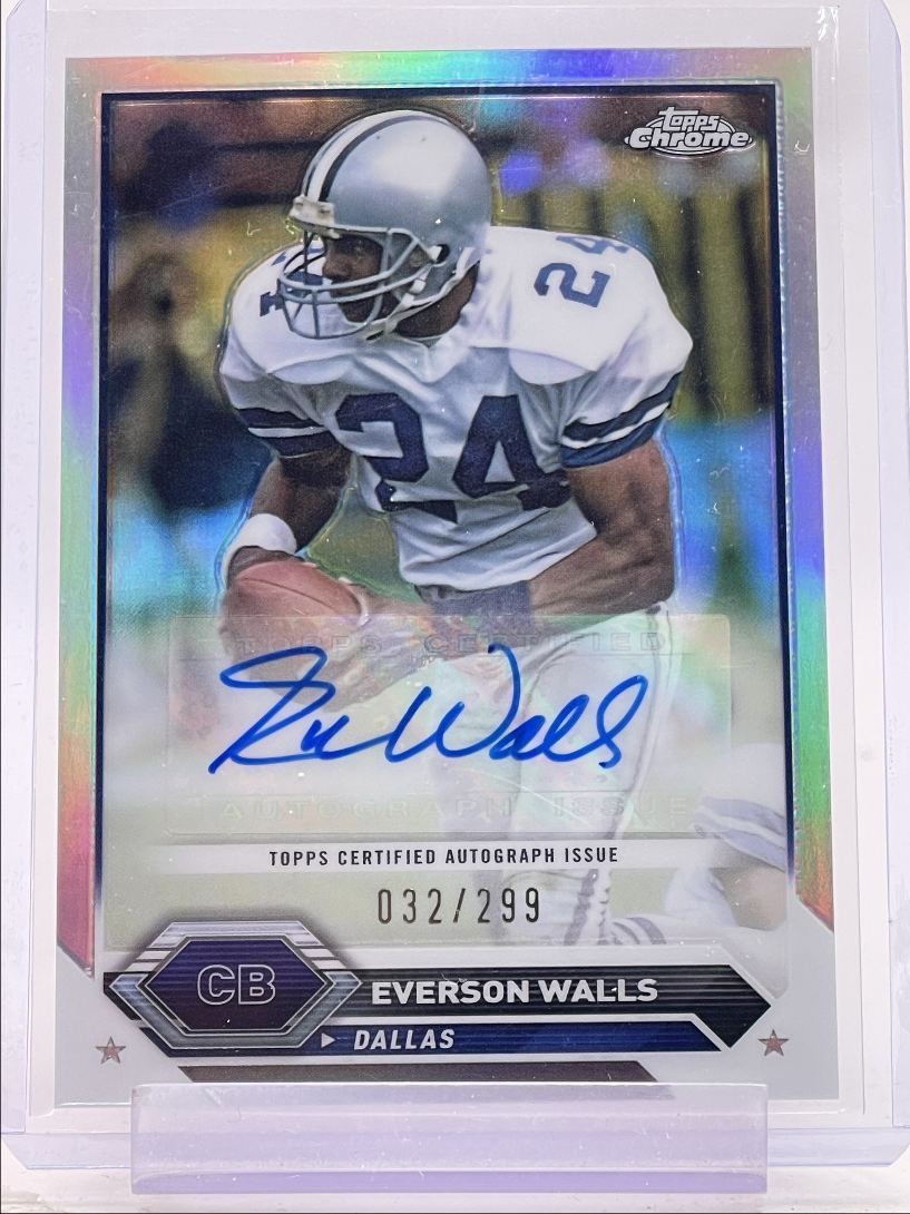 EVERSON WALLS 2023 TOPPS CHROME COMPOSITE REFRACTOR AUTO /299 Q5466