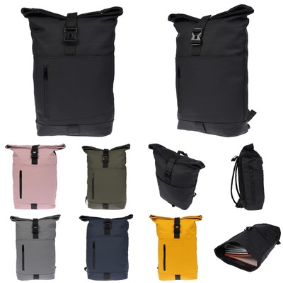 Großer Damen Herren Rolltop Rucksack Tasche Kurier Rollup Freizeitrucksack