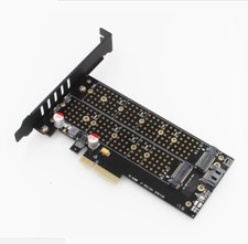 M.2 NVMe NGFF SSD PCI-E 4.0 X4 M B Key Dual Port Conversion Adapter Card