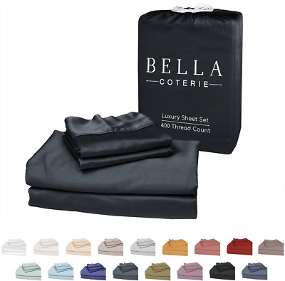 Ultra Soft Luxury Bamboo Cal King Sheet Set - Cooling & Deep Pocket [Black]
