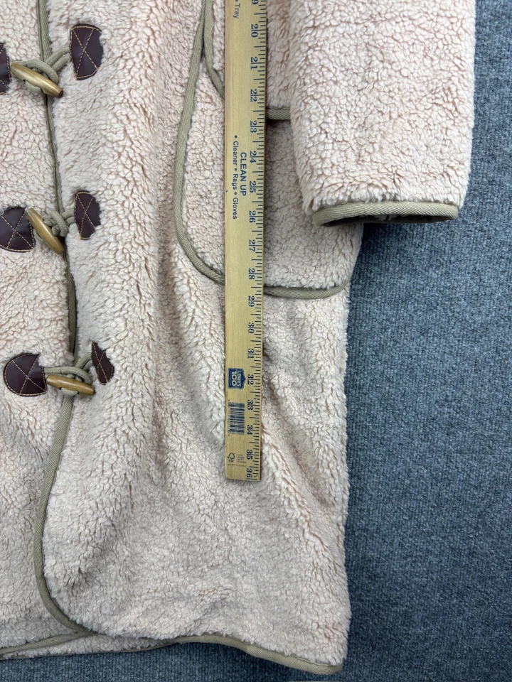 Abrigo Sundance para mujer XL beige Sherpa polar largo cierre palanca bolsillos Foto 4 de 4