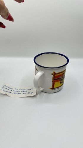 JOE’S FISH & GAME CLUB Set 4 Cup VINTAGE ENAMEL COFFEE MUG JOE CAMEL COLLECTOR - Picture 5 of 11