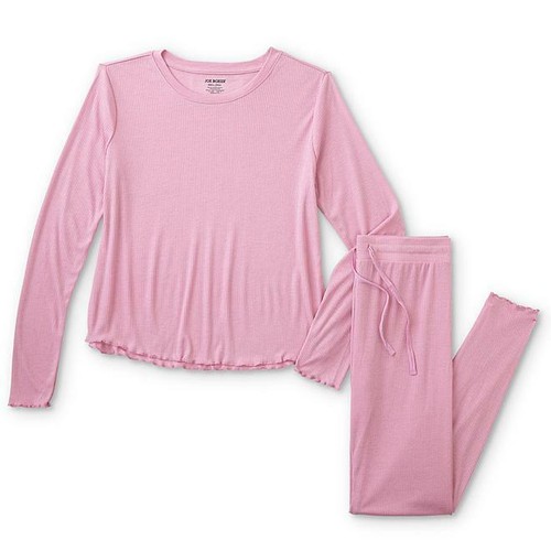 Damen Pyjama Set Gerippt Rosa Größe L Neu - Bild 2 von 2