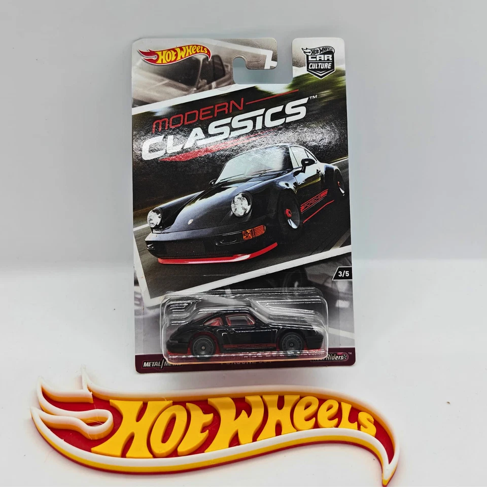 Porsche 964 2017 negro moderno clásico cultura 1:64 3/5 envío gratuito Hot Wheels Foto 3 de 4