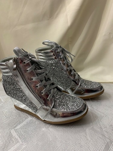 glitter wedge sneakers