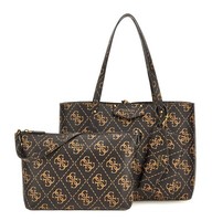Guess Eco Brenton Tote Brown Logo, Damentasche Handtasche Schultertasche
