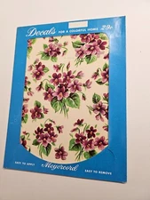 MEYERCORD Decal PURPLE FLOWERS #521-A, 1940-1950 Classic Vintage "LAST FEW"