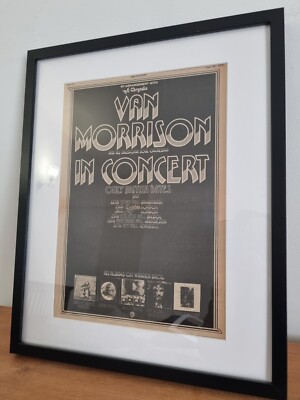 VAN MORRISON Original framed promo ad poster. 1973.A3.Frame size 53cm x 43cm 