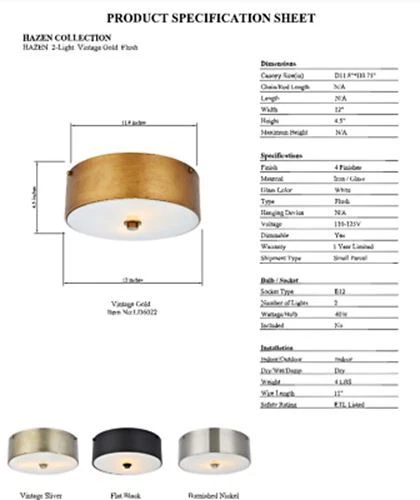 Vintage Silver White Glass Shade Flush Mount Light Fixture Kitchen Lighting - Picture 7 of 7