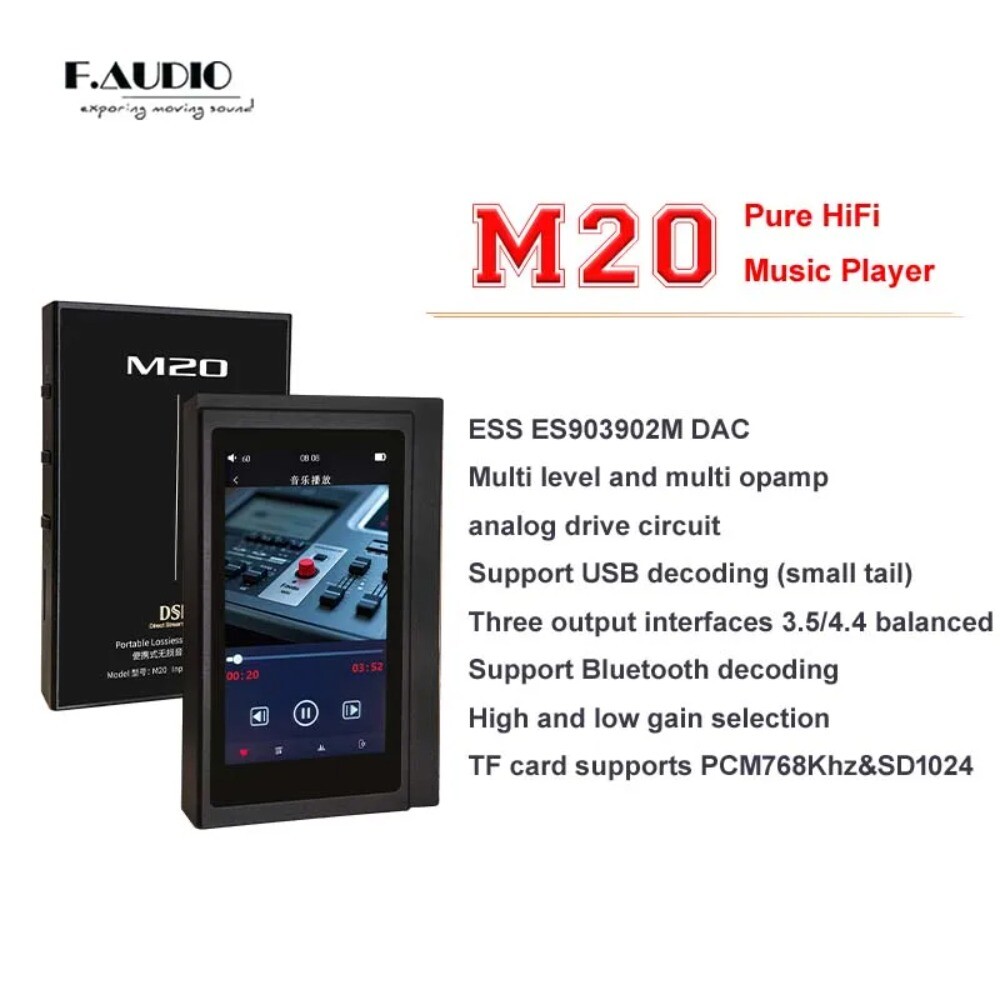 F. AUDIO M20 Portable HiFi Blutooth Music Player USB DAC ESS