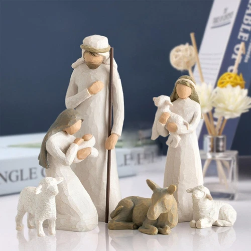 20teiliges Krippenset Born Scene Willow-Tree Figur Kunstharz-Bastelset - Bild 10 von 12