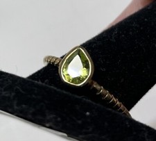 Peridot Solitaire Ring Vermeil Yellow Gold Over Sterling Silver, Size 7.75
