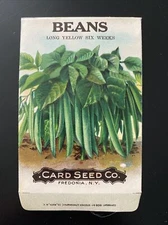 Antique 1910 Card Seed Co Seed Ling Yellow Six Weeks BEANS FOLK ART Mint